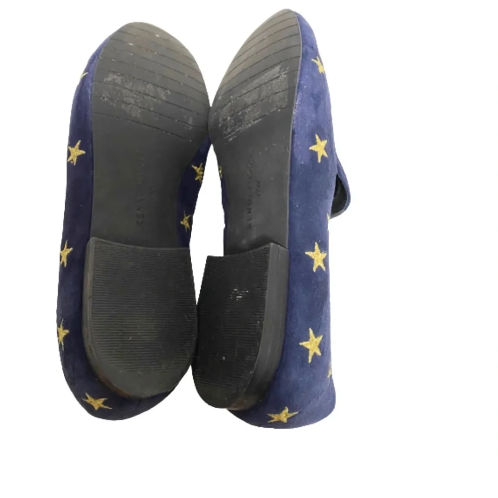 kenneth cole New York westley navy blue and gold star loafers size 7.5